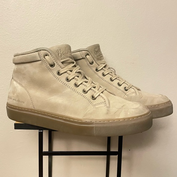 Belstaff "Forber" Light Tan High-Top Leather Sneakers – Size 9.5 GUC - Picture 5 of 16